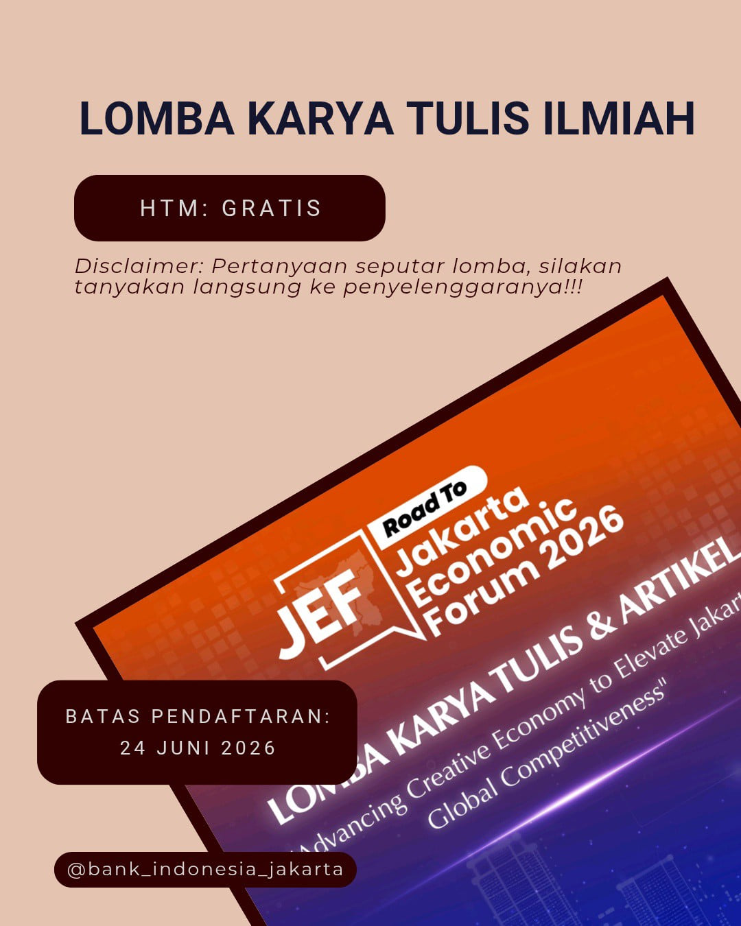 Lomba Karya Tulis dan Artikel Jakarta Economic Forum (JEF) 2026 - Poster 2