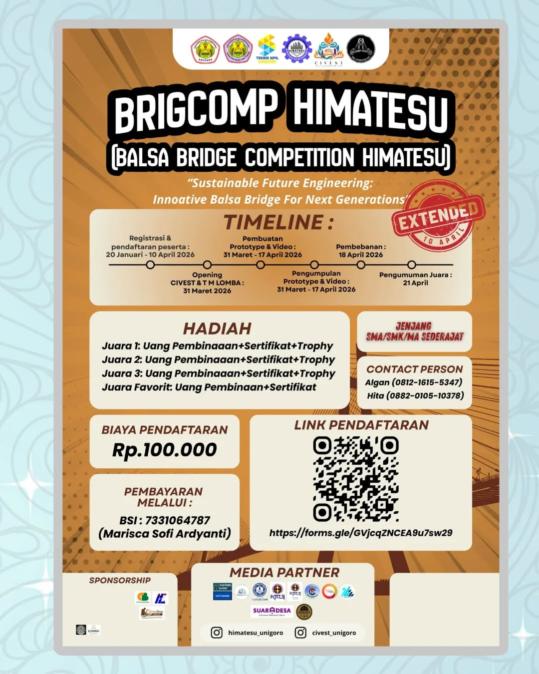 BRIGCOMP HIMATESU (Balsa Bridge Competition) - Poster 2