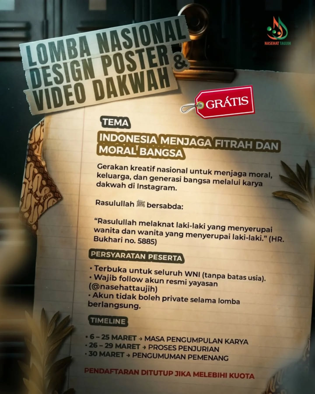 LOMBA NASIONAL VIDEO & POSTER DAKWAH - Poster 2