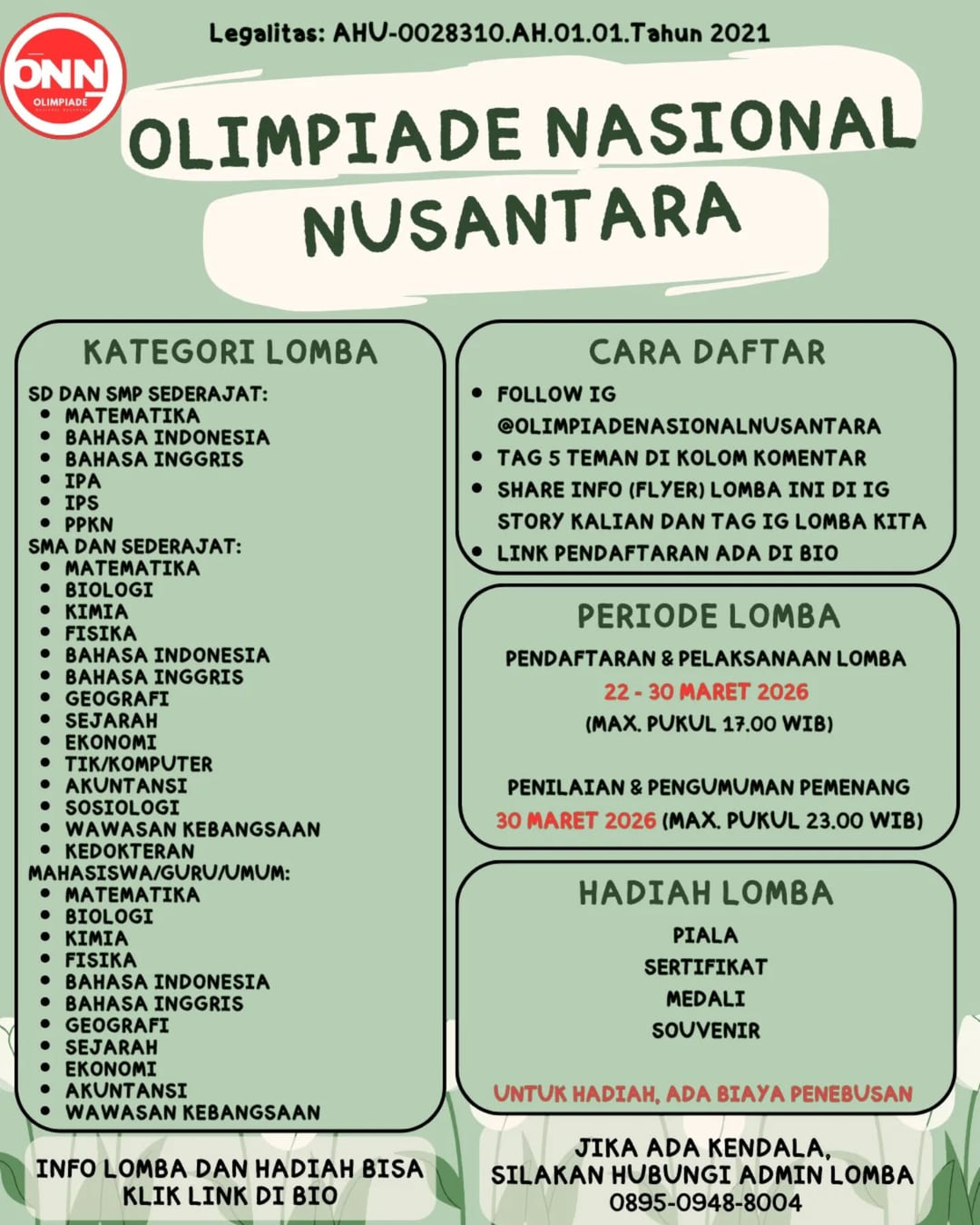 OLIMPIADE NASIONAL NUSANTARA - Poster 2
