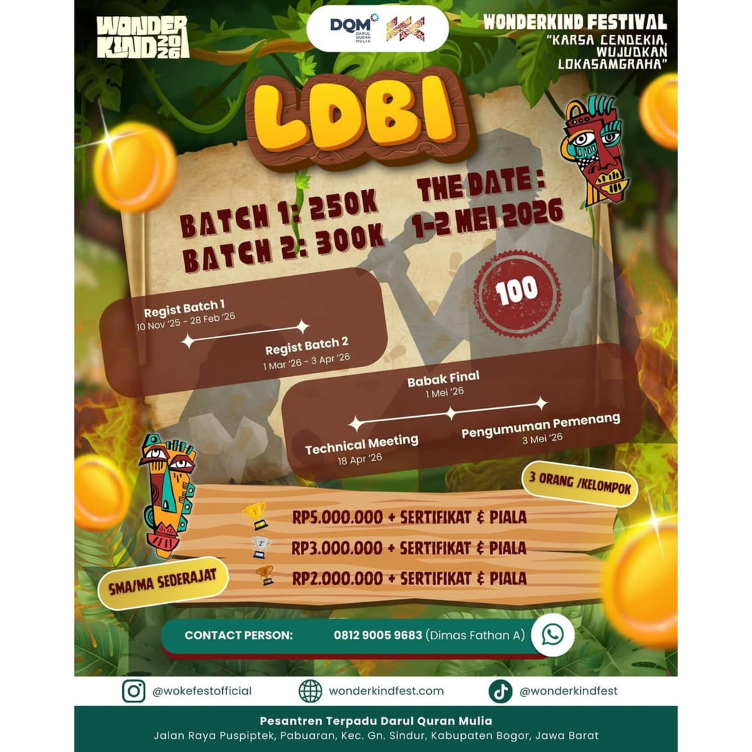 Lomba Debat Bahasa Indonesia Wonderkind Festival 2026 - Poster 2