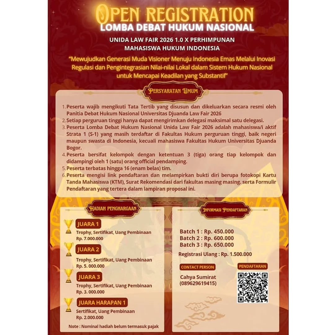 Lomba Debat Mahasiswa Hukum Nasional - Poster 2