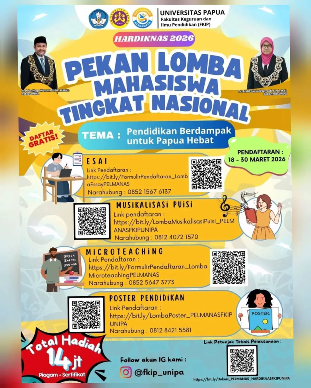 PEKAN LOMBA MAHASISWA NASIONAL HARDIKNAS FKIP UNIPA 2026 - Poster 2