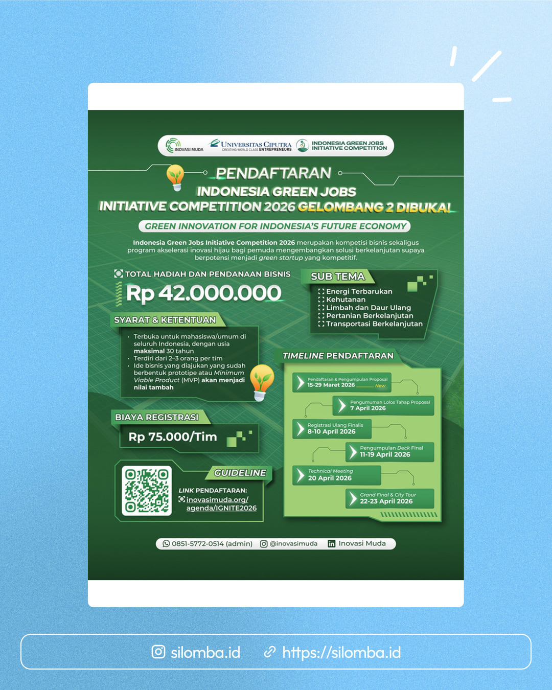 Indonesia Green Jobs Initiative Competition 2026 - Poster 1