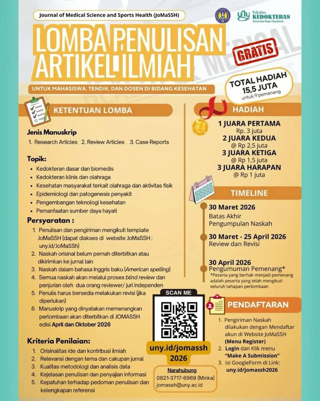 Journal of Medical Science and Sports Health (JoMaSSH) Scientific Writing Competition 2026 - Poster 2