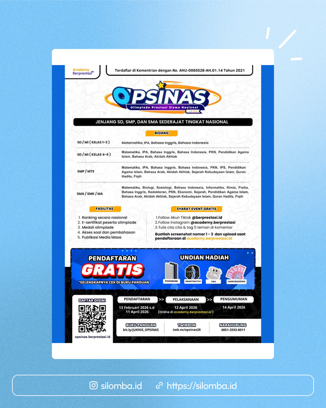 OPSINAS 2026 ā Olimpiade Prestasi Siswa Nasional - Poster 1