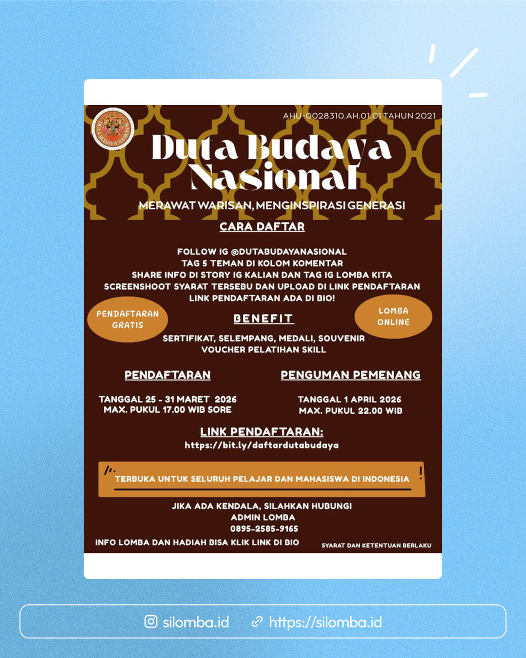 Duta Budaya Nasional 2026 - Poster 1