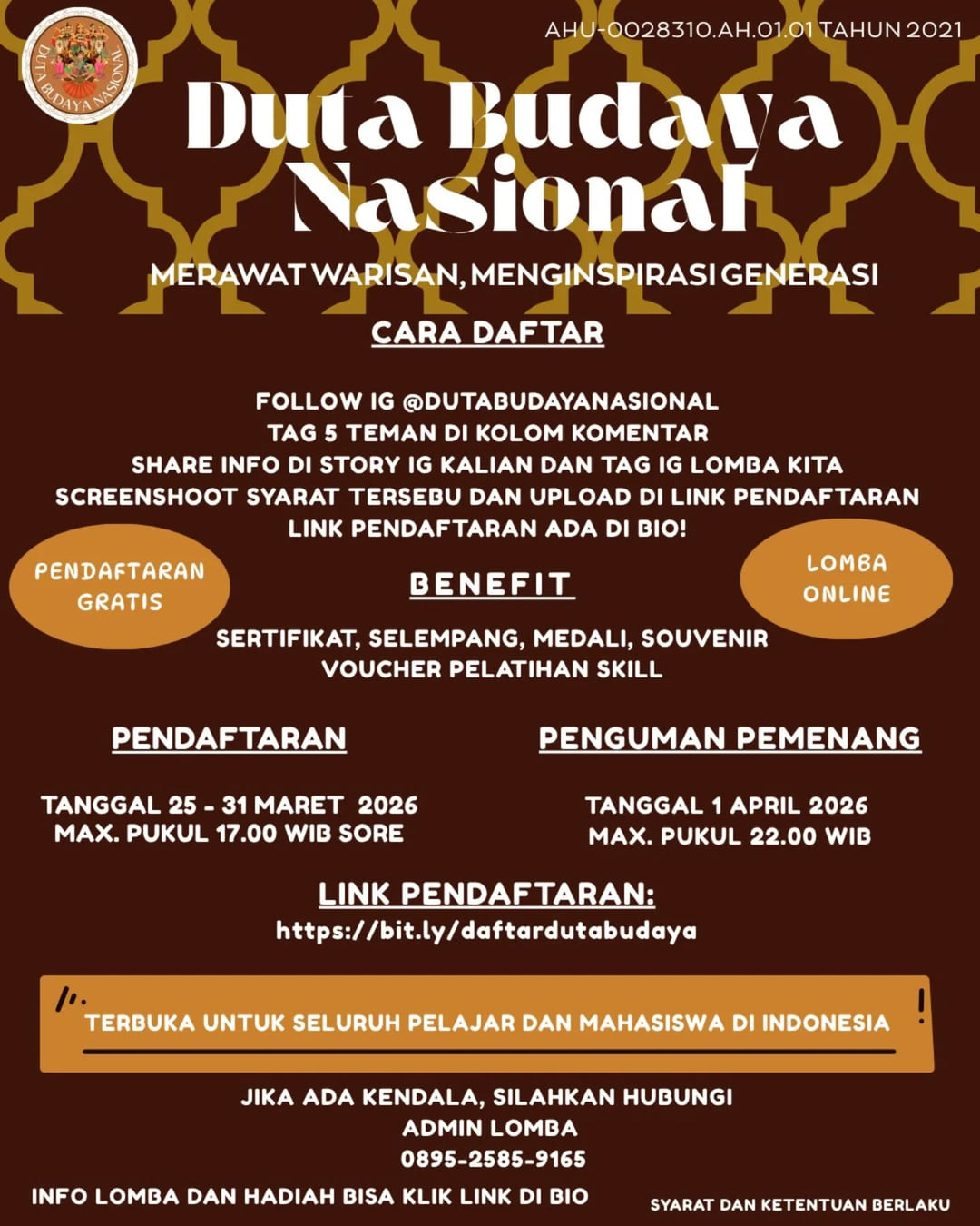 Duta Budaya Nasional 2026 - Poster 2