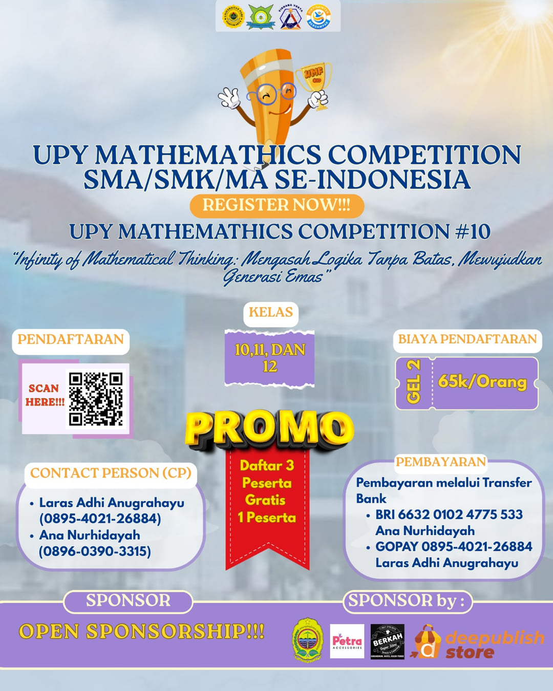 UPY MATHEMATICS COMPETITION (UMC) Tingkat SMA/K Sederajat se-Indonesia #10 - Poster 2