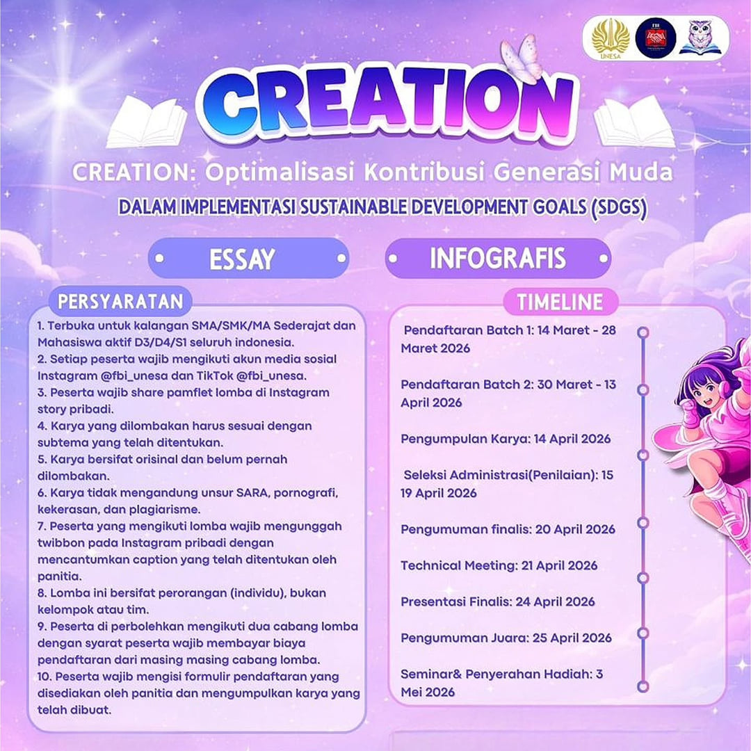 CREATION 2026: Kompetisi Infografis & Essay - Poster 2