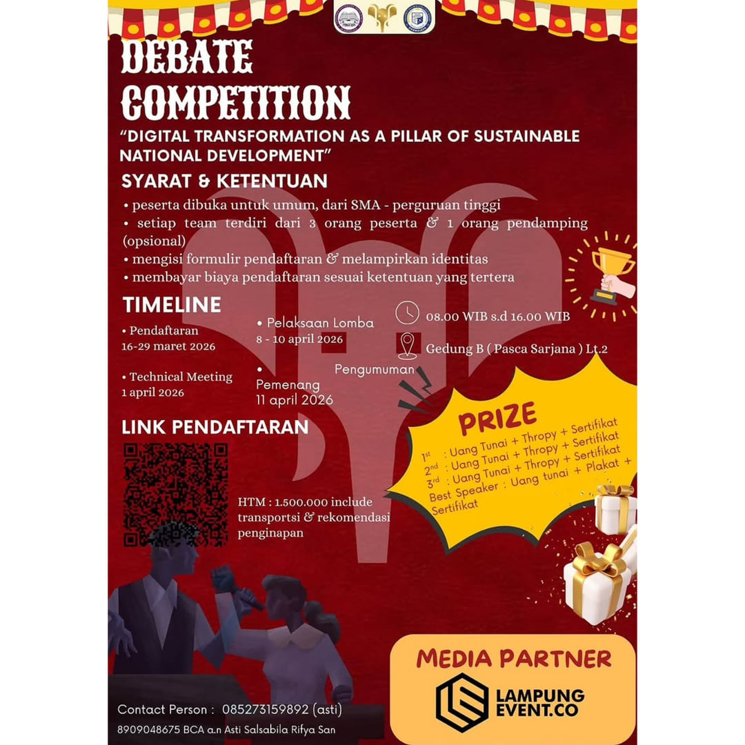 Lomba Debat SMA & Mahasiswa Tingkat Nasional - Fair 2026 - Poster 2