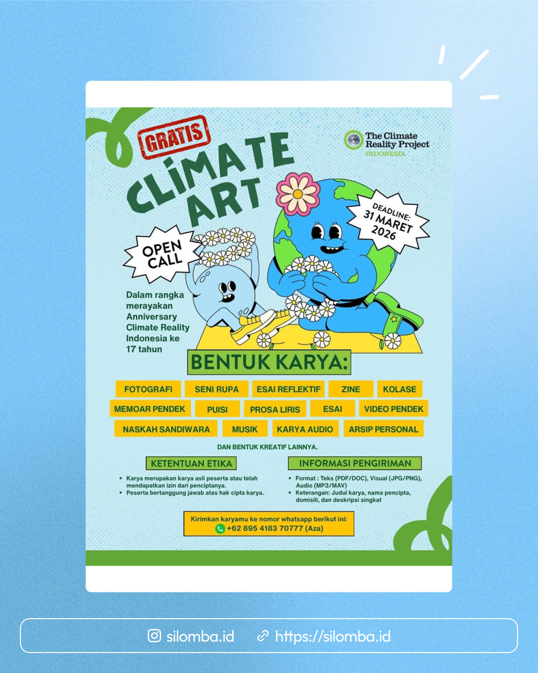 Lomba Karya Kreatif Climate Reality Indonesia - Poster 1