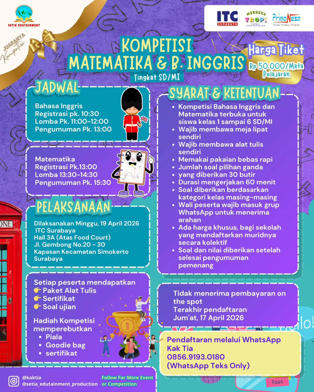 Kompetisi Matematika dan Bahasa Inggris - Poster 2