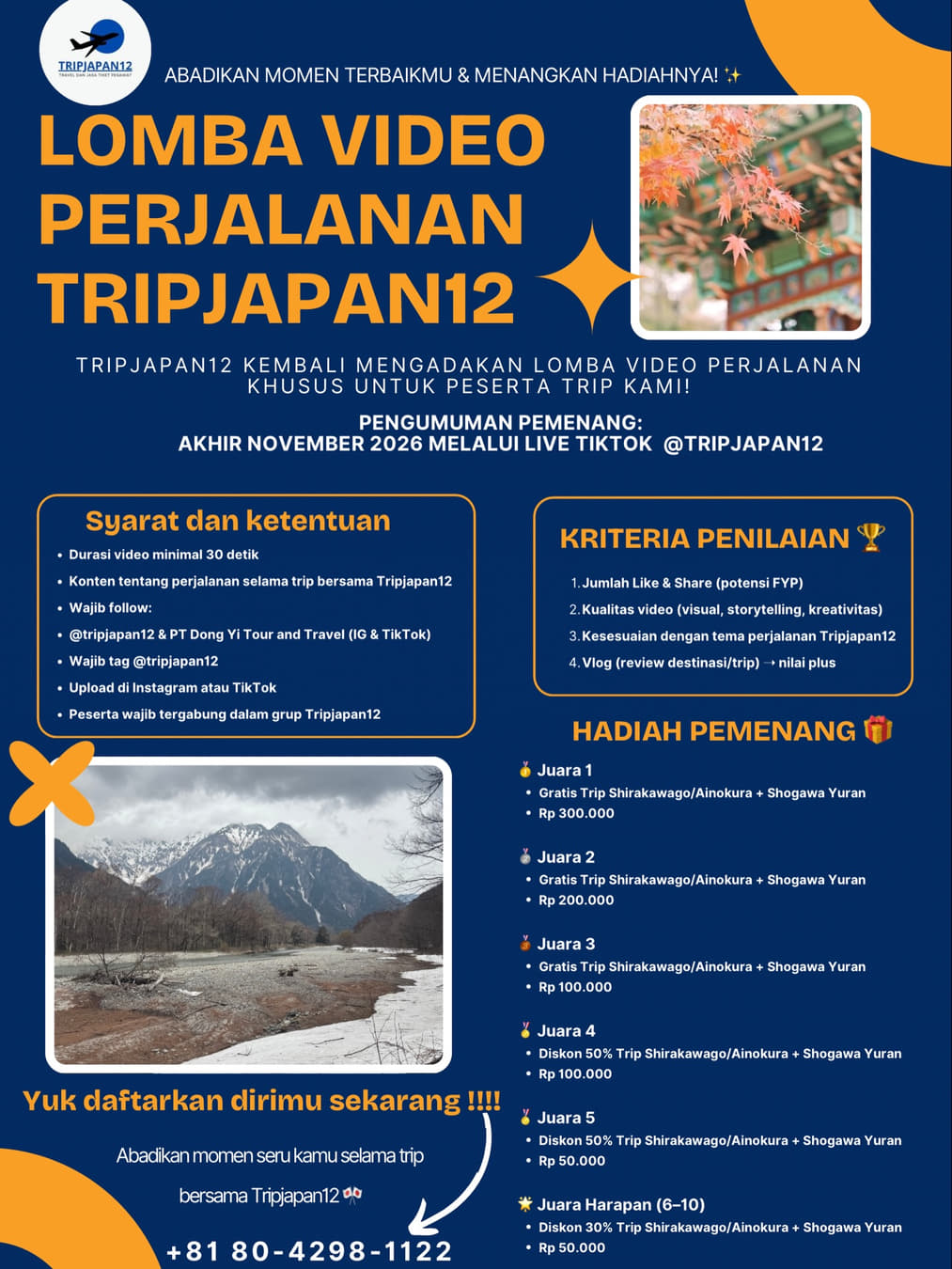 LOMBA VIDEO PERJALANAN TRIPJAPAN12 - Poster 2