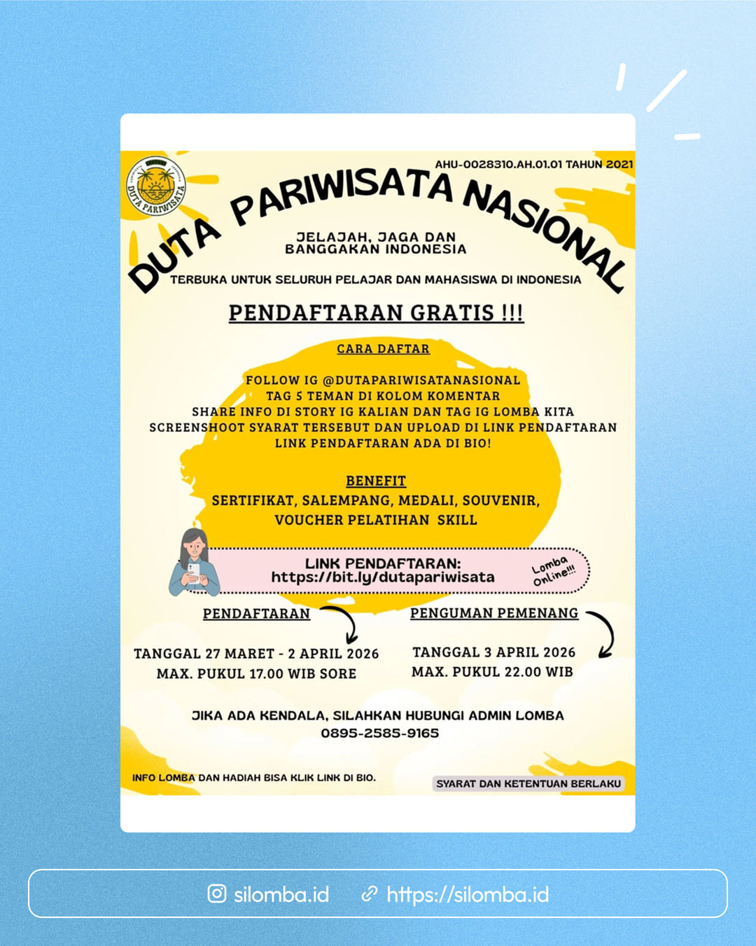 DUTA PARIWISATA NASIONAL 2026 - Poster 1