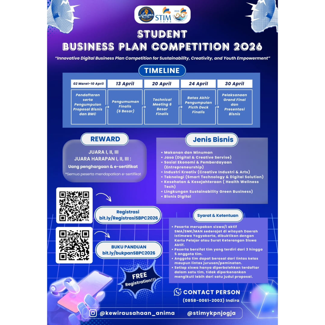 STUDENT BUSINESS PLAN COMPETITION 2026 - Poster 2