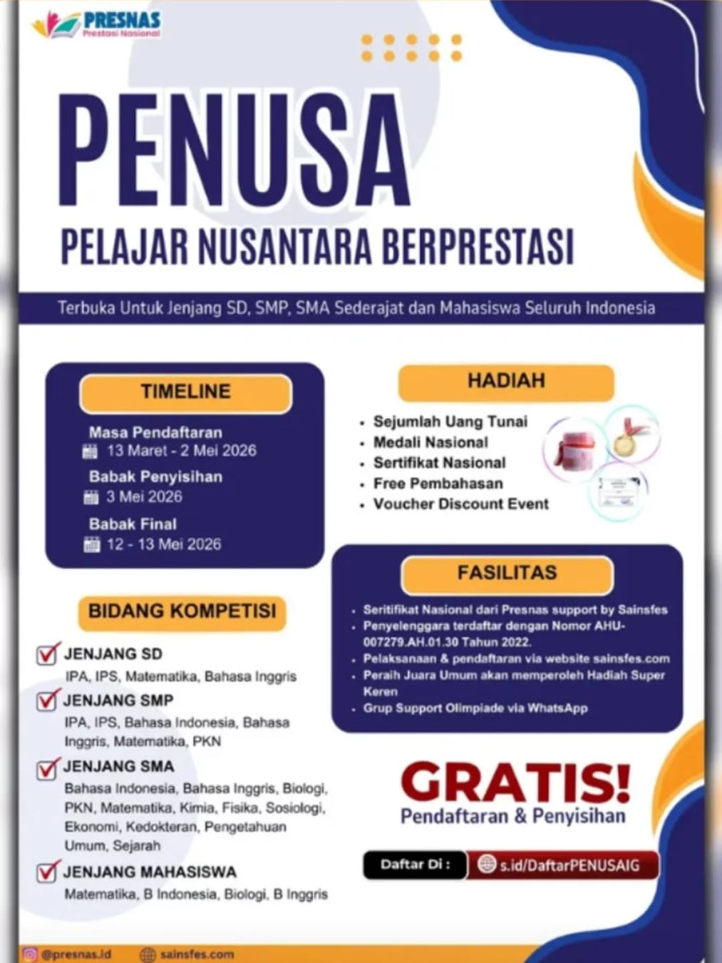 Kompetisi PRESNAS INDONESIA - Poster 2