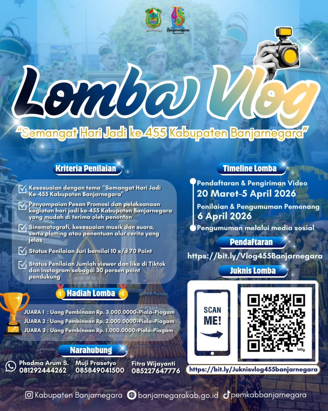 Lomba Vlog Hari Jadi ke-455 Kabupaten Banjarnegara - Poster 2