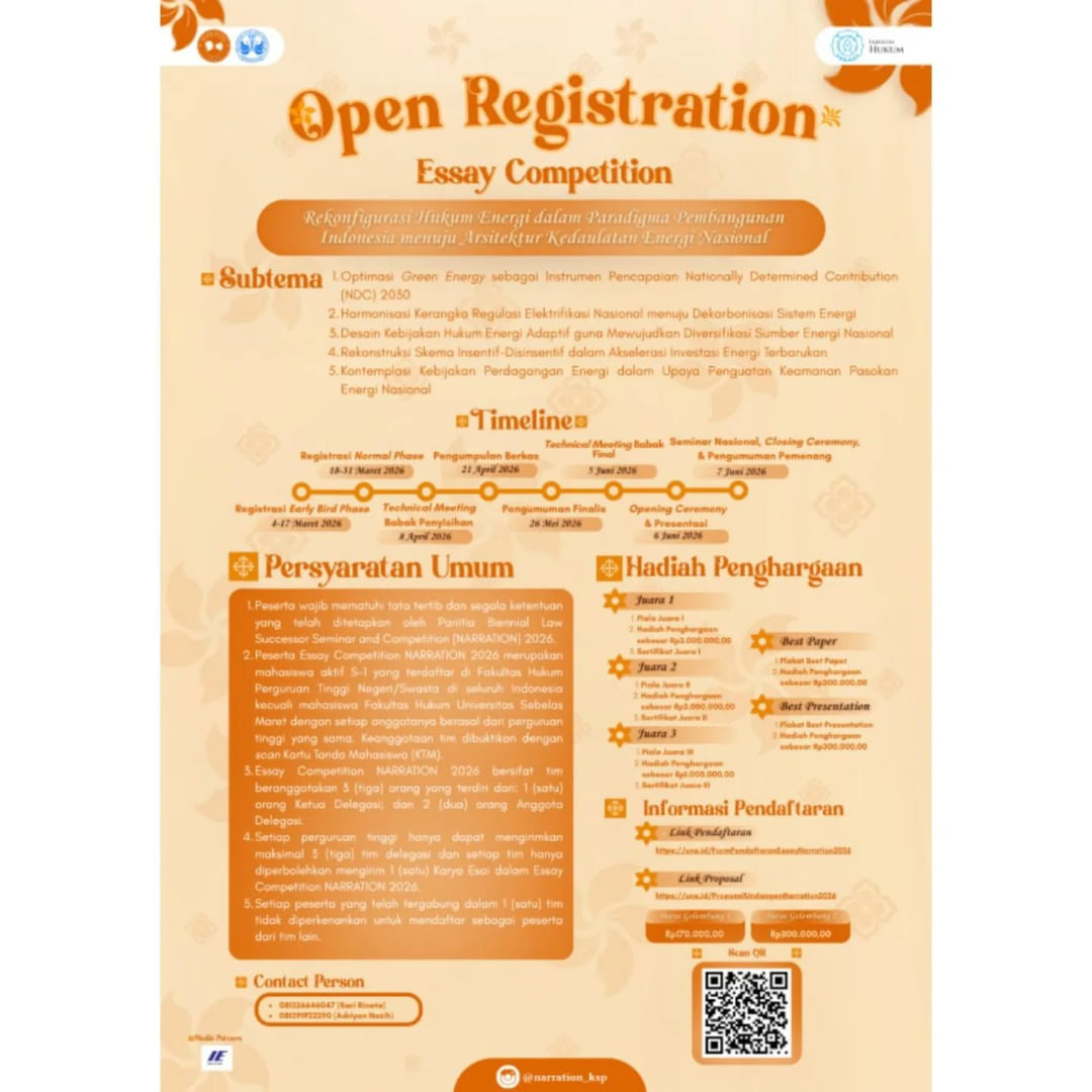 Biennial Law Successor Seminar And Competition (NARRATION) 2026 - Poster 2