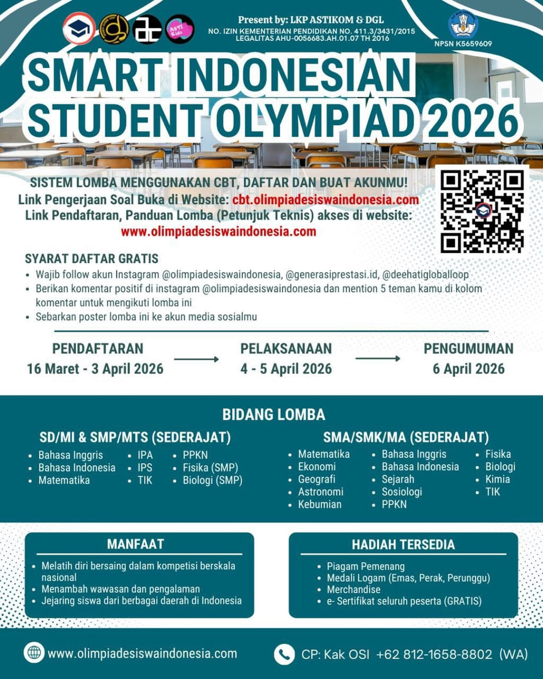 SMART INDONESIAN STUDENT OLYMPIAD 2026 - Poster 2