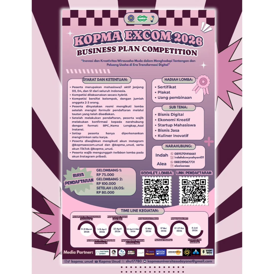 Business Plan Competition KOPMA EXCOM 2026 - Poster 2