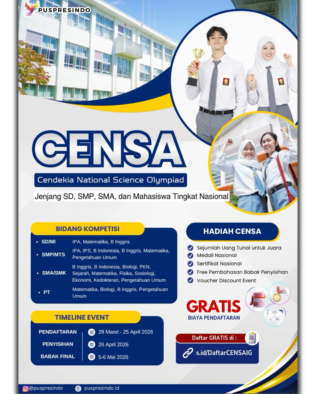 CENSA – Cendekia National Science Olympiad - Poster 2