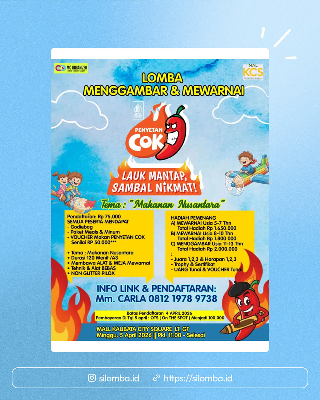 Lomba Menggambar & Mewarnai: Makanan Nusantara! - Poster 1