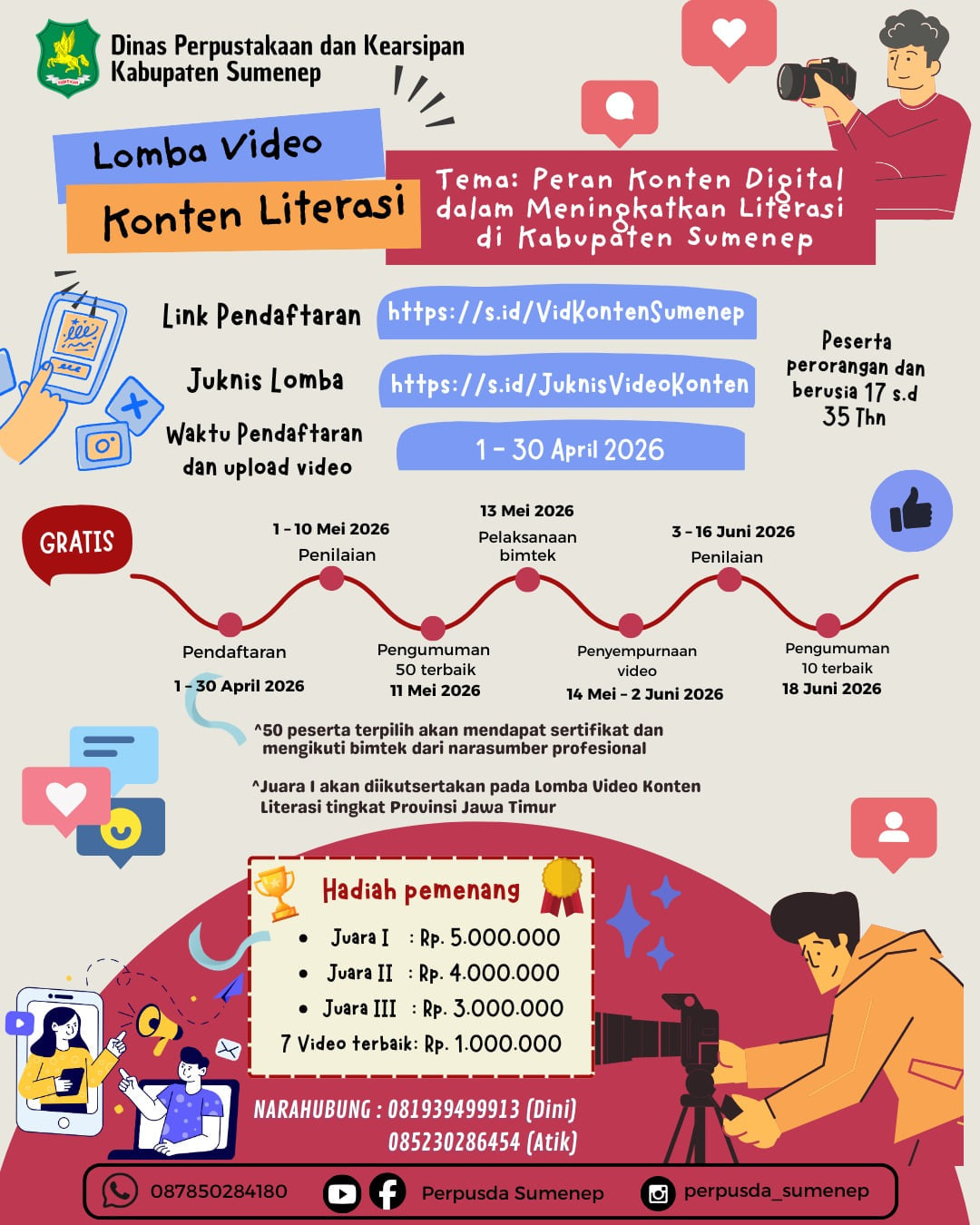 Lomba Video Konten Literasi 2026 - Poster 2