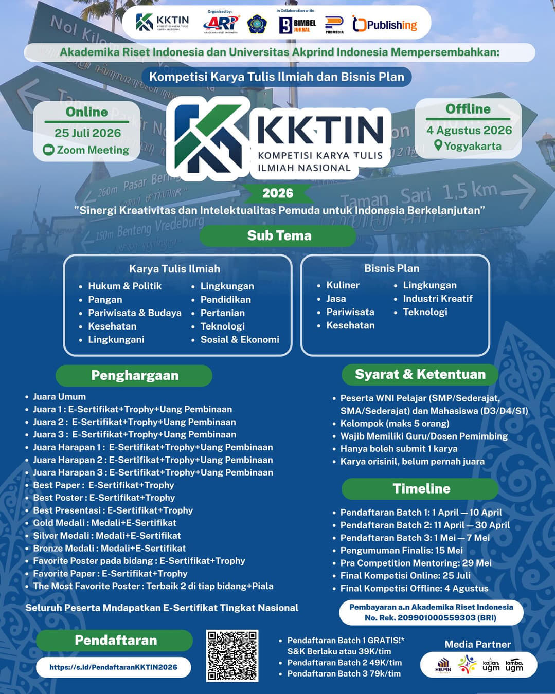 KKTIN 2026: Kompetisi Karya Tulis Ilmiah dan Bisnis Plan Nasional - Poster 2