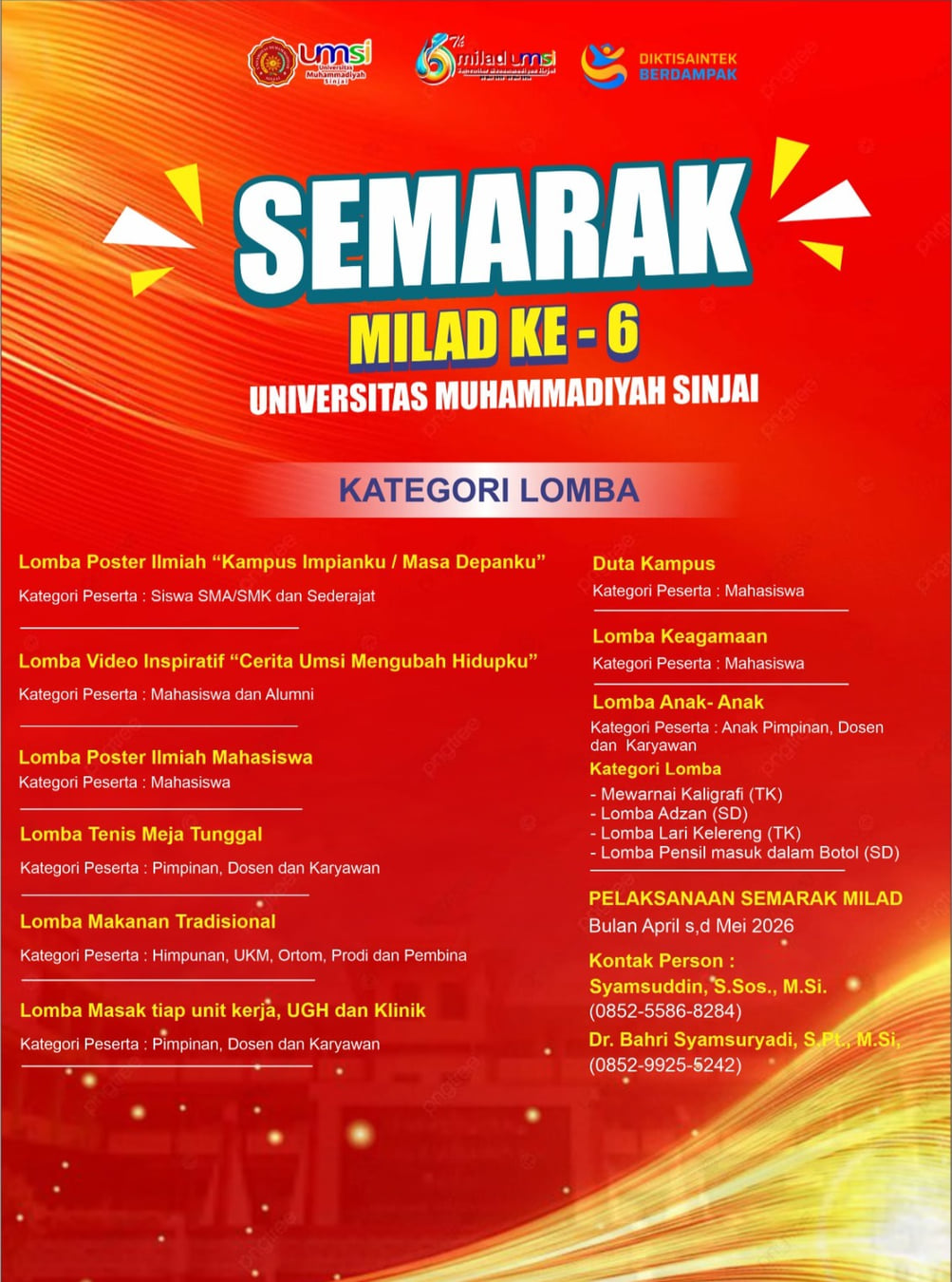 Semarak Milad ke-6 Universitas Muhammadiyah Sinjai - Poster 2