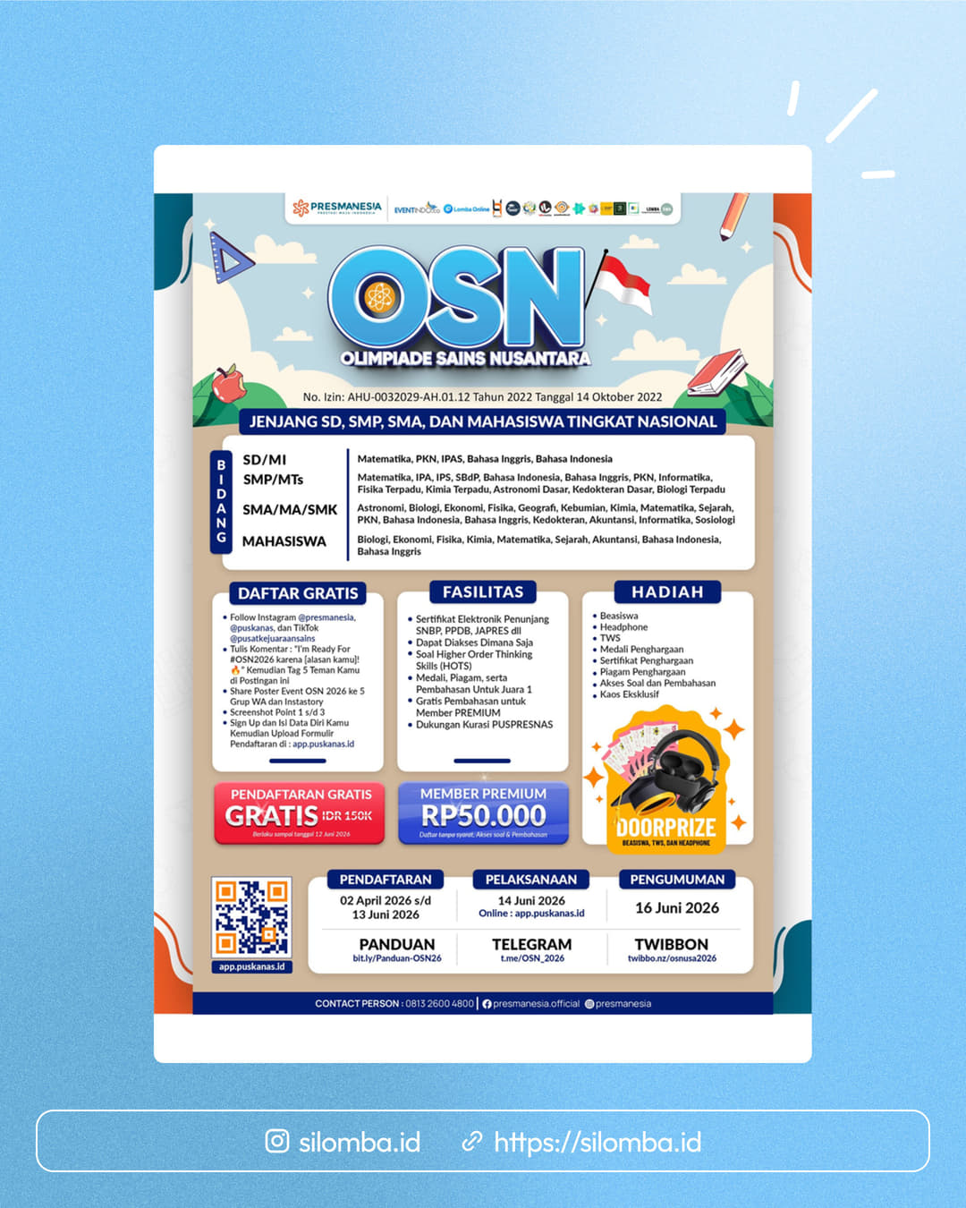 Olimpiade Sains Nusantara (OSN) 2026 - Poster 1