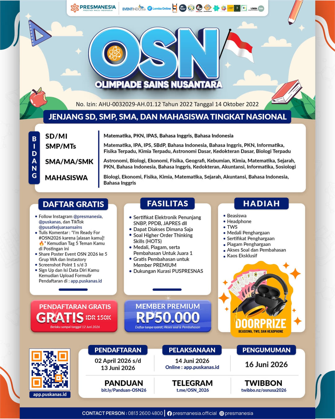 Olimpiade Sains Nusantara (OSN) 2026 - Poster 2