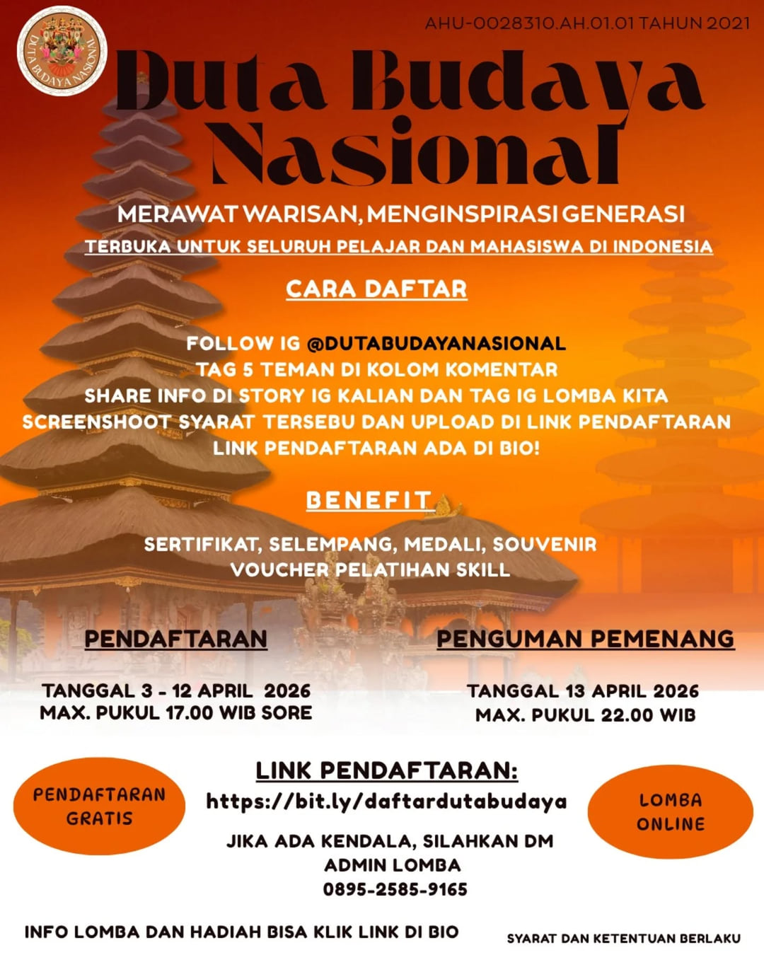 DUTA BUDAYA NASIONAL 2026 - Poster 2