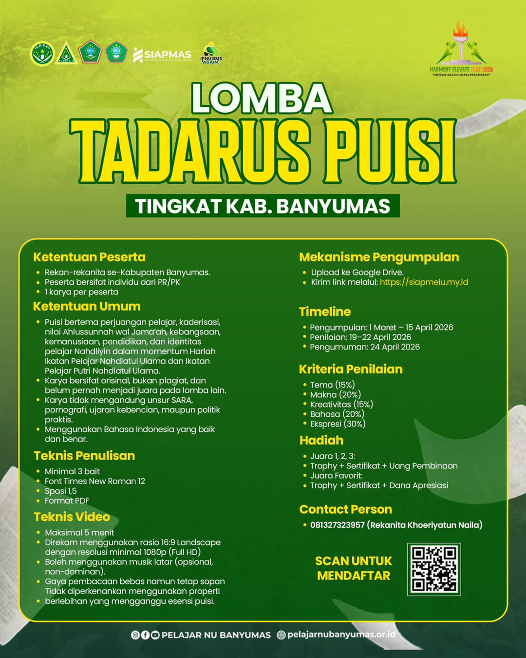 Lomba Tadarus Puisi Tingkat Kab. Banyumas - Poster 2