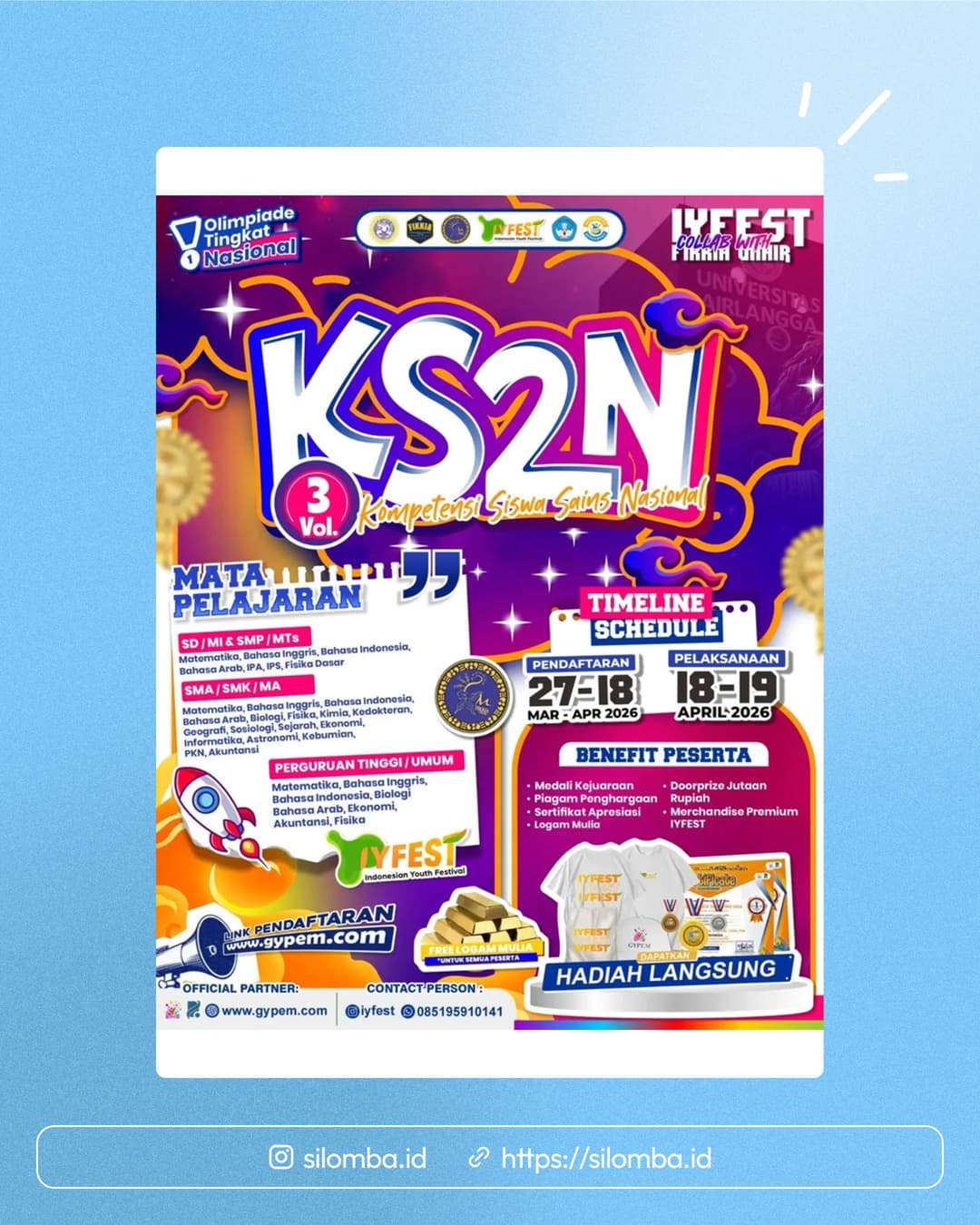 Kompetensi Siswa Sains Nasional (KS2N) Vol.3 โ IYFEST 2026 - Poster 1