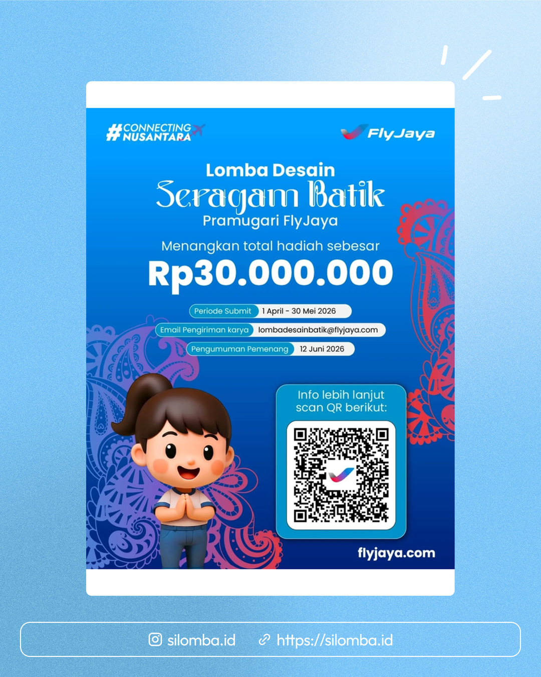 Lomba Desain Seragam Batik Pramugari FlyJaya 2026 - Poster 1