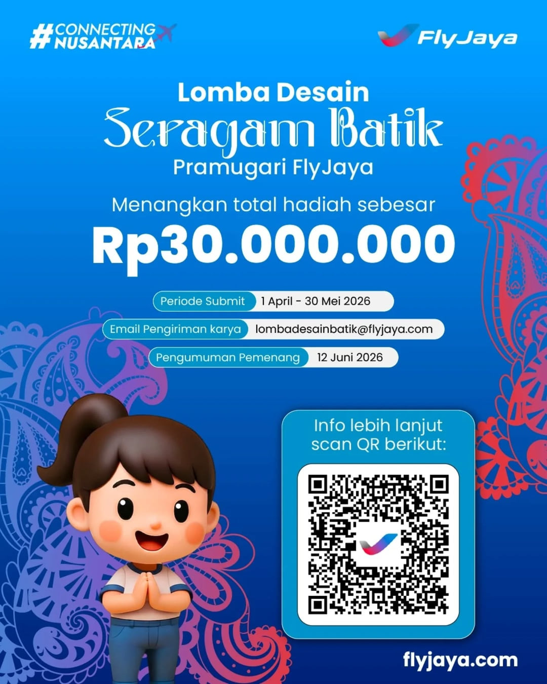 Lomba Desain Seragam Batik Pramugari FlyJaya 2026 - Poster 2