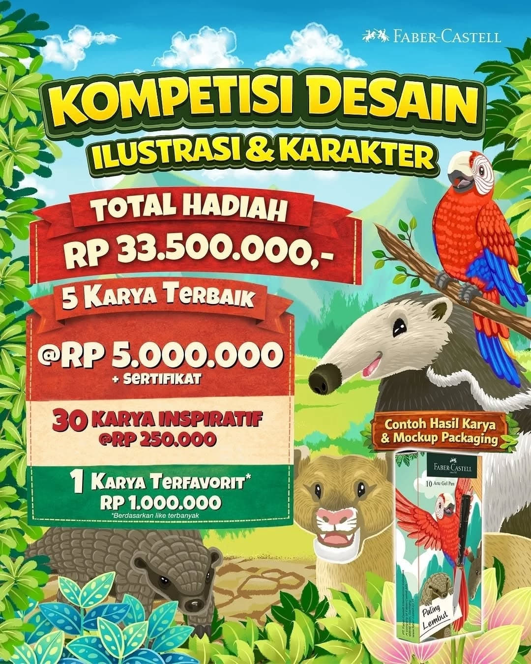 Kompetisi Desain Ilustrasi & Karakter Faber-Castell Jungle - Poster 2