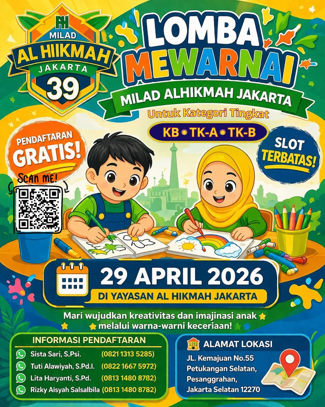 Lomba Mewarnai Milad Al Hikmah ke-39 - Poster 2