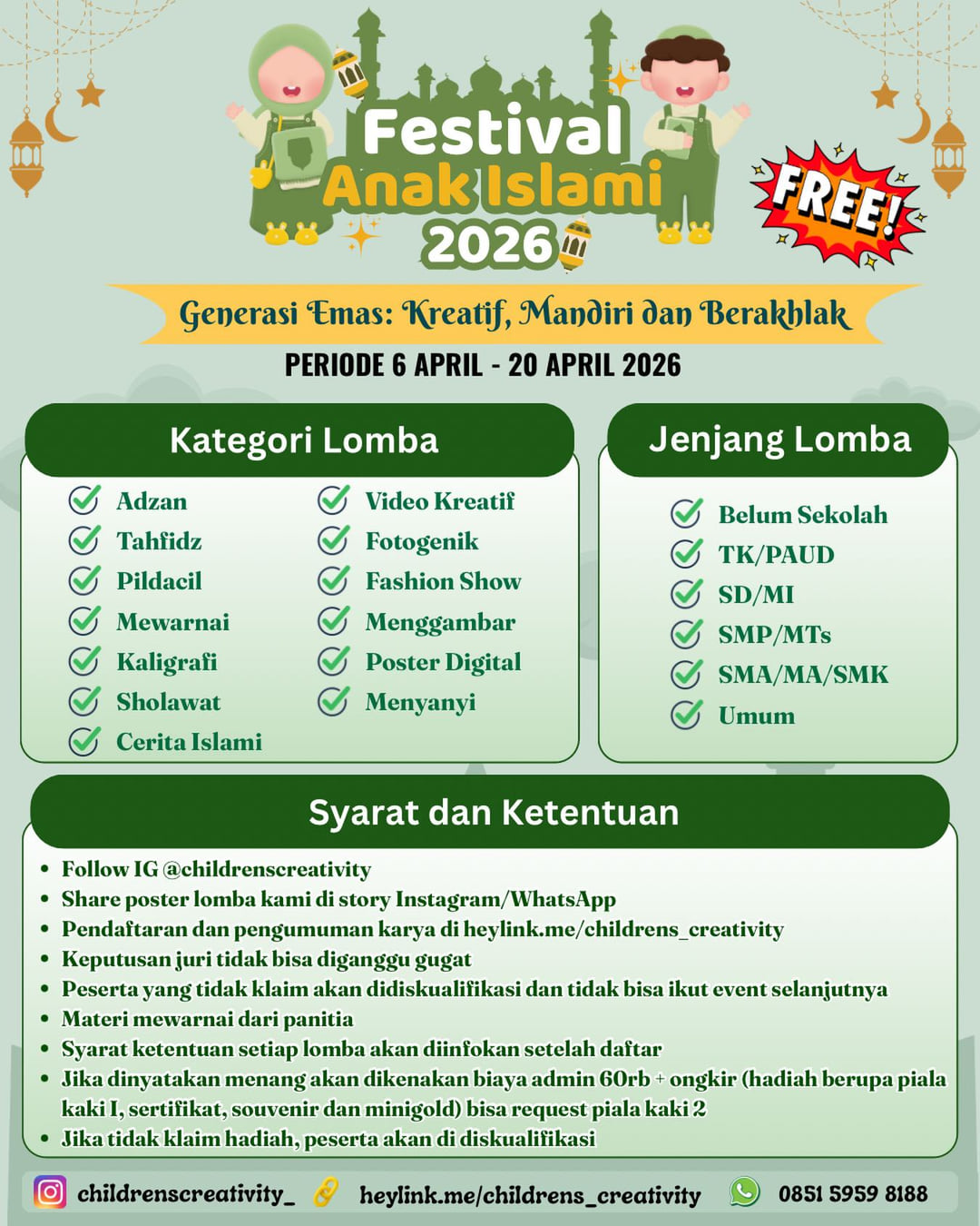 Festival Anak Islami 2026 - Poster 2