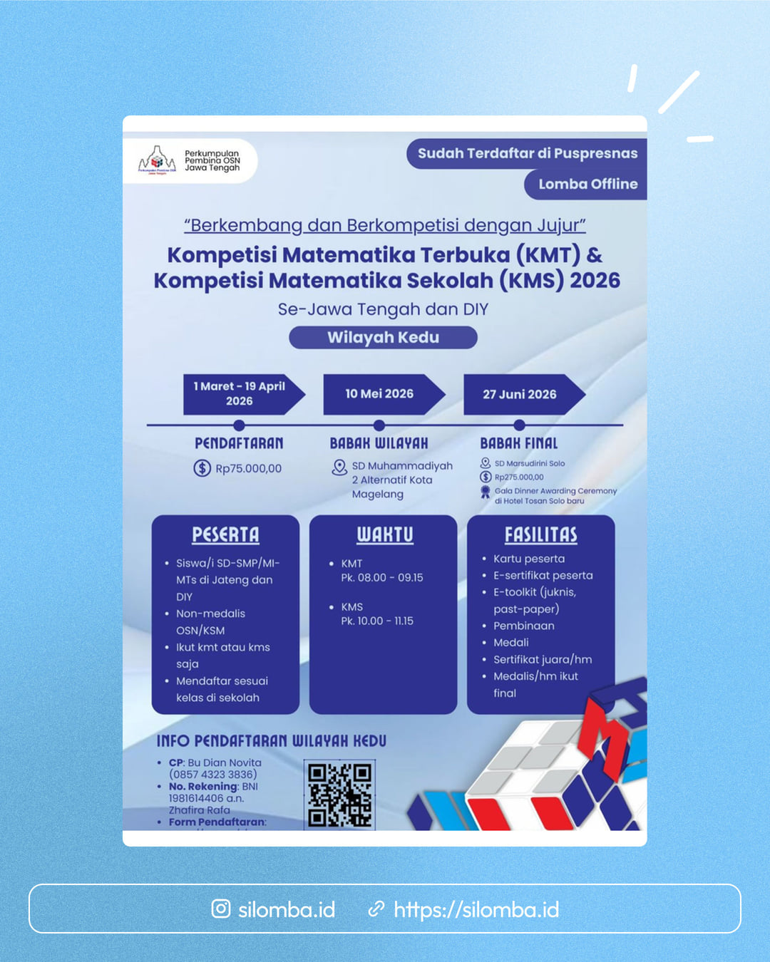 Kompetisi Matematika Terbuka (KMT) & Kompetisi Matematika Sekolah (KMS) 2026 - Poster 1