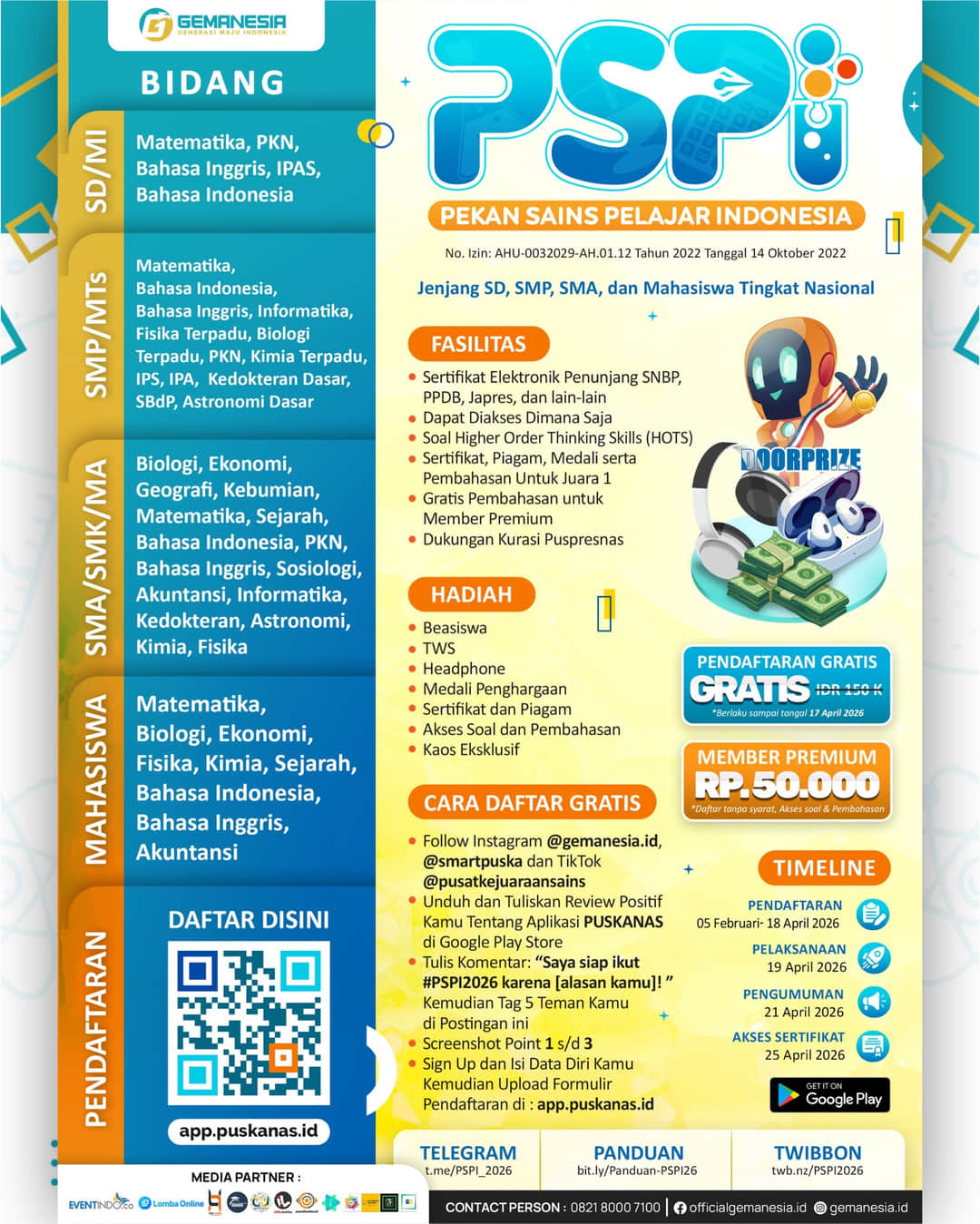 Pekan Sains Pelajar Indonesia (PSPI) 2026 - Poster 2