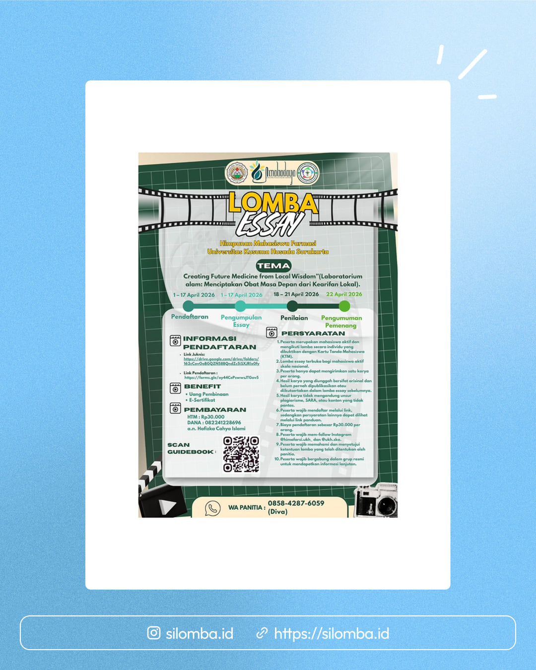 Lomba Esai, Video Edukasi & Poster Mahasiswa & SMA/SMK - Poster 1