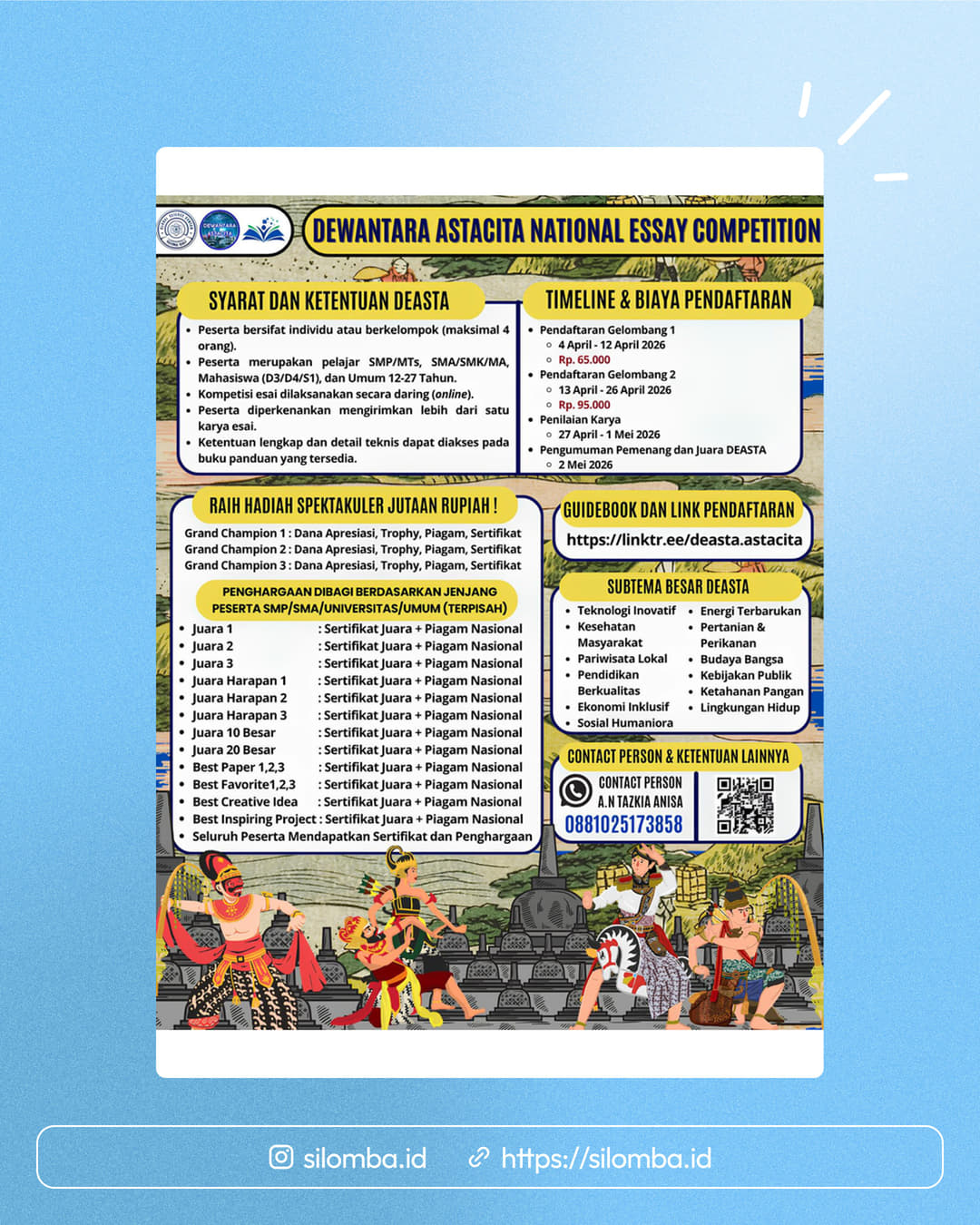 DEWANTARA ASTACITA NATIONAL ESSAY COMPETITION (DEASTA) 2026 - Poster 1