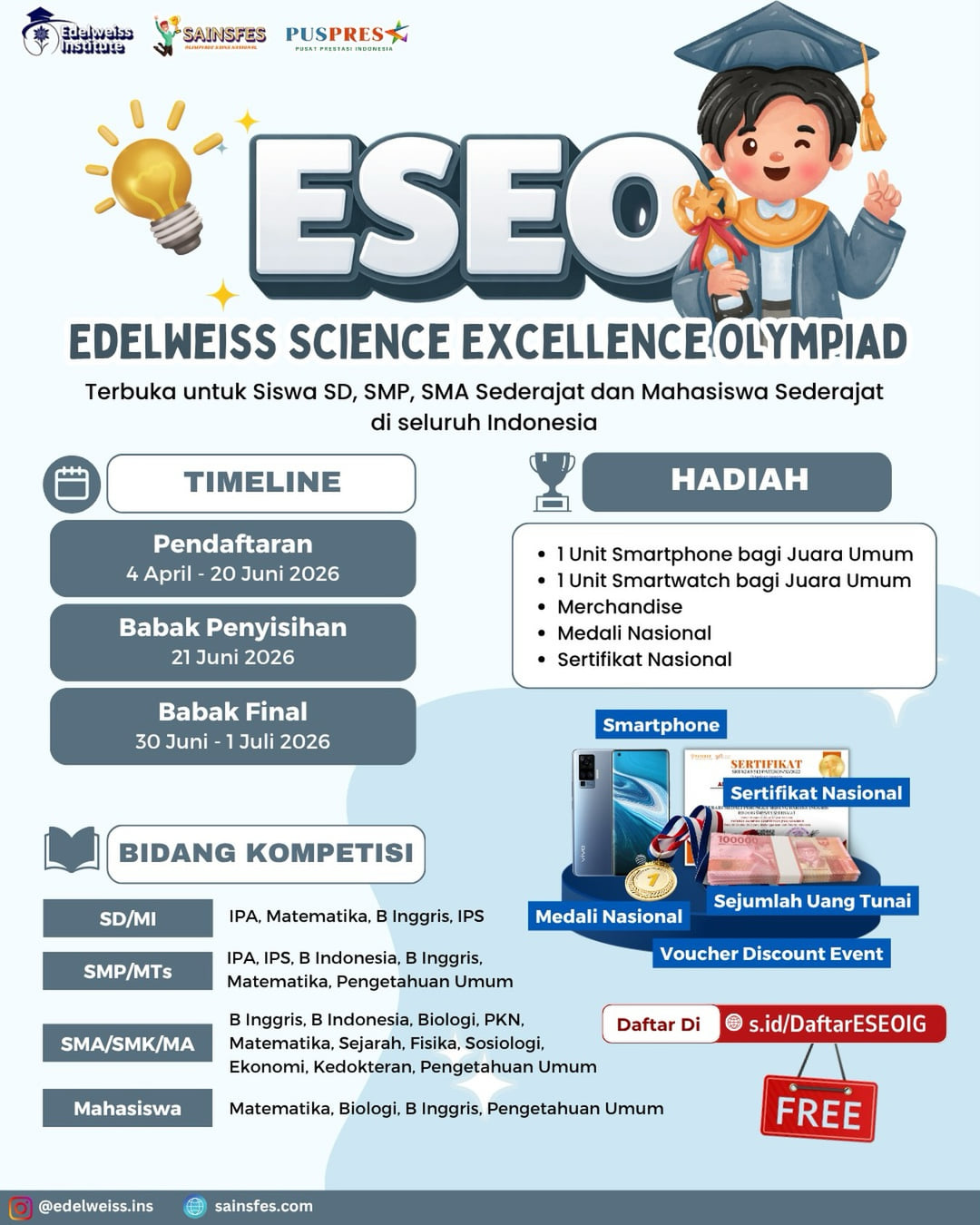 EDELWEISS SCIENCE EXCELLENCE OLYMPIAD (ESEO) - Poster 2