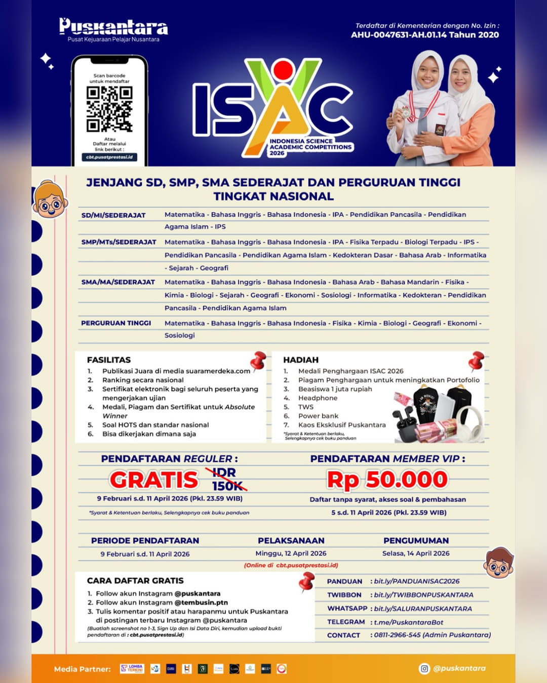Indonesia Science Academic Competition (ISAC) 2026 - Poster 2