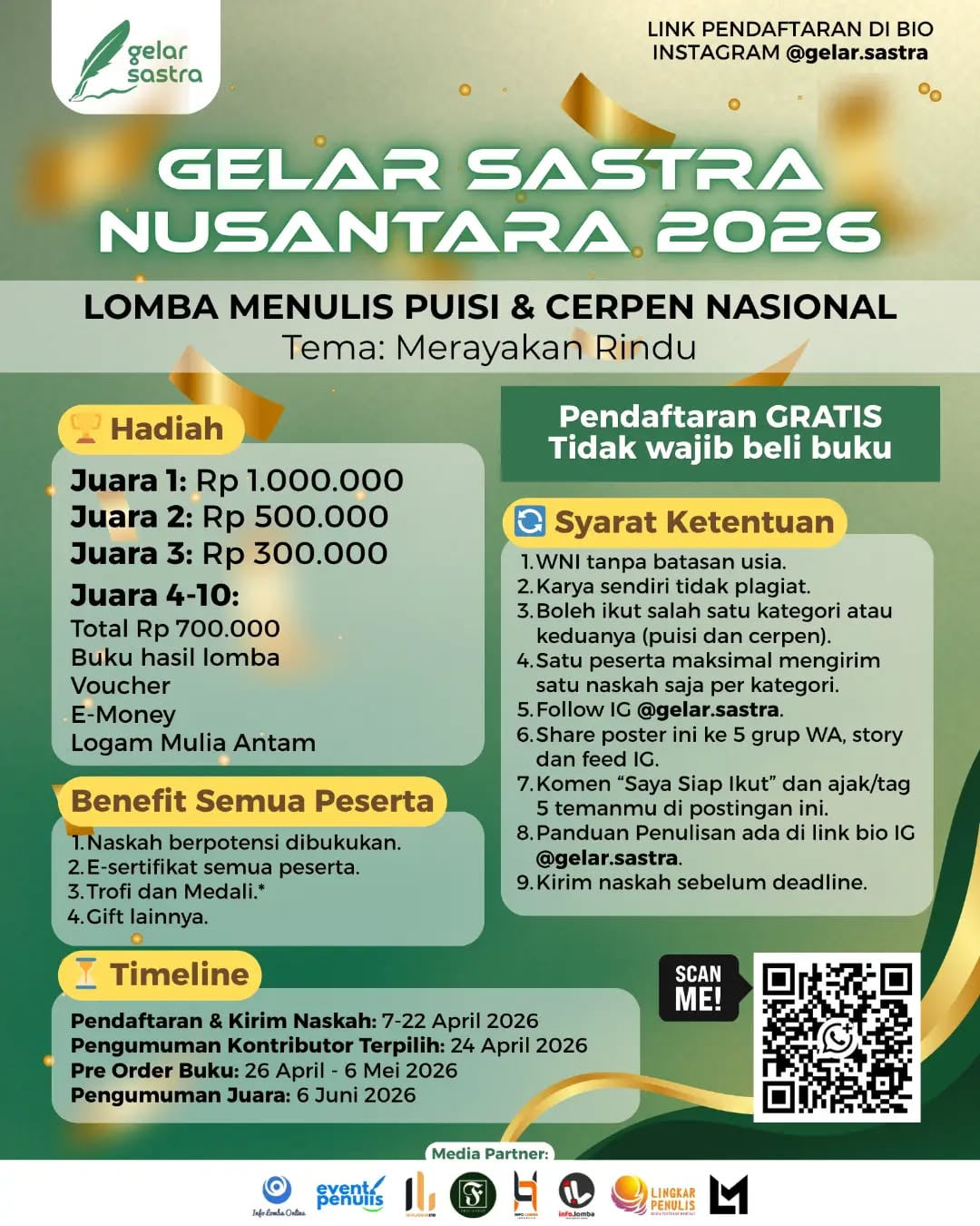 Gelar Sastra Nusantara 2026 - Poster 2
