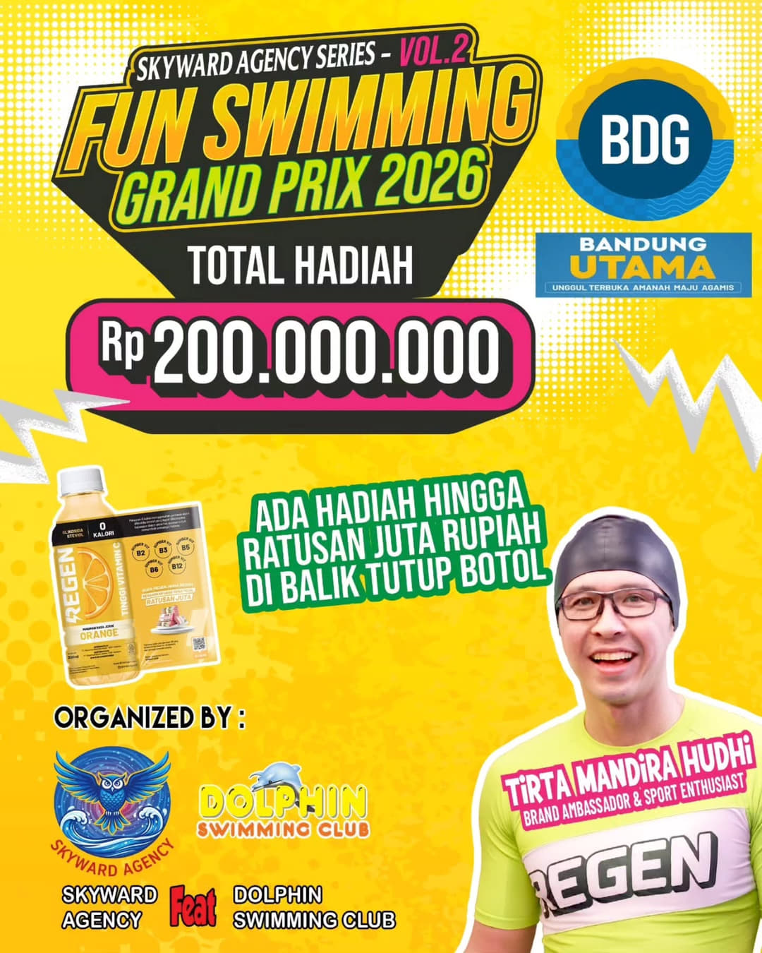 Kejuaraan Renang Grand Prix Fun Swimming Terbesar 2026 SKYWARD SERIES - 2 Piala Komandan Brigade Infanteri 15/Kujang II 2026 - Poster 2