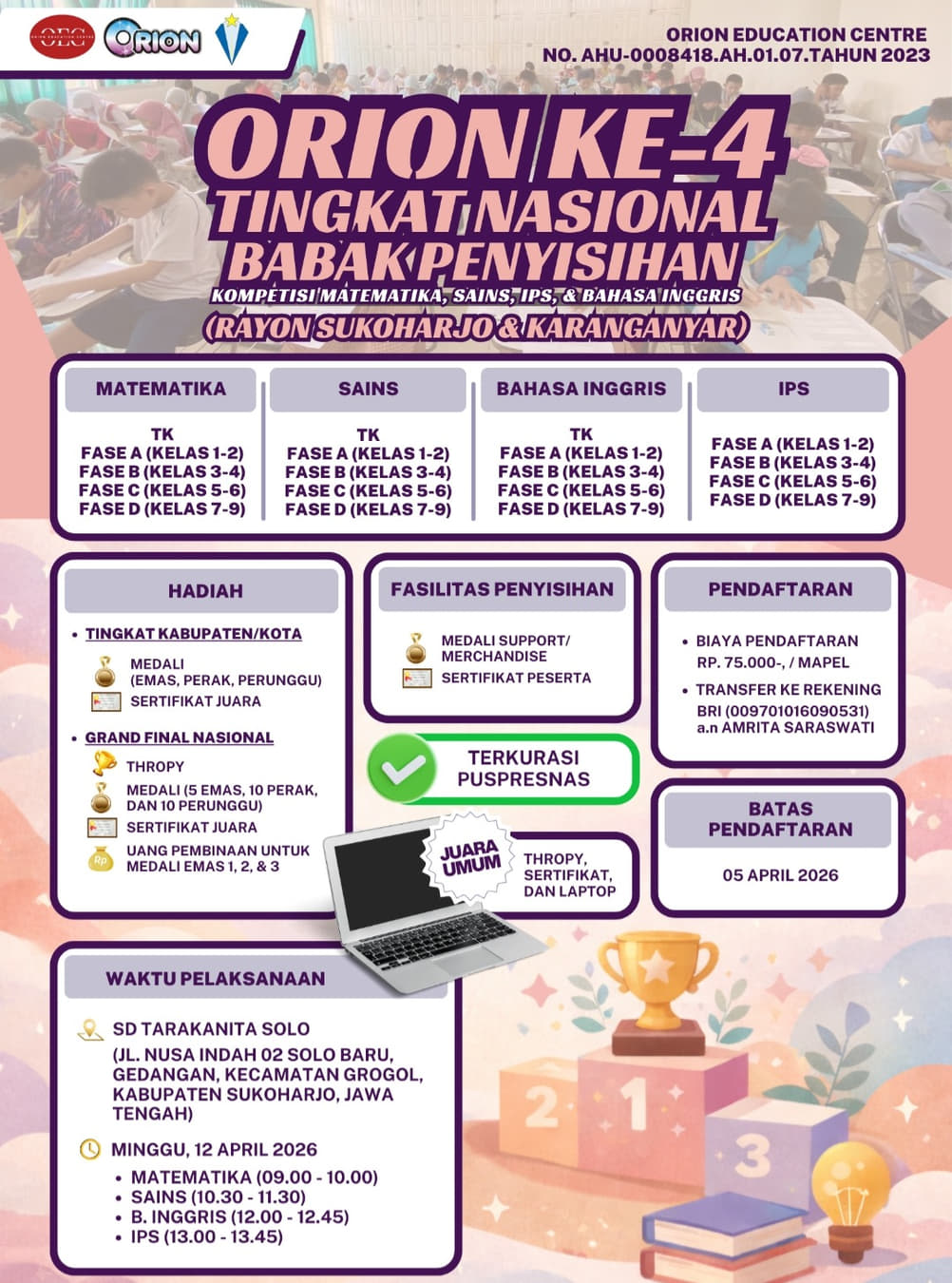 ORION KE-4 Tingkat Nasional Babak Penyisihan - Poster 2