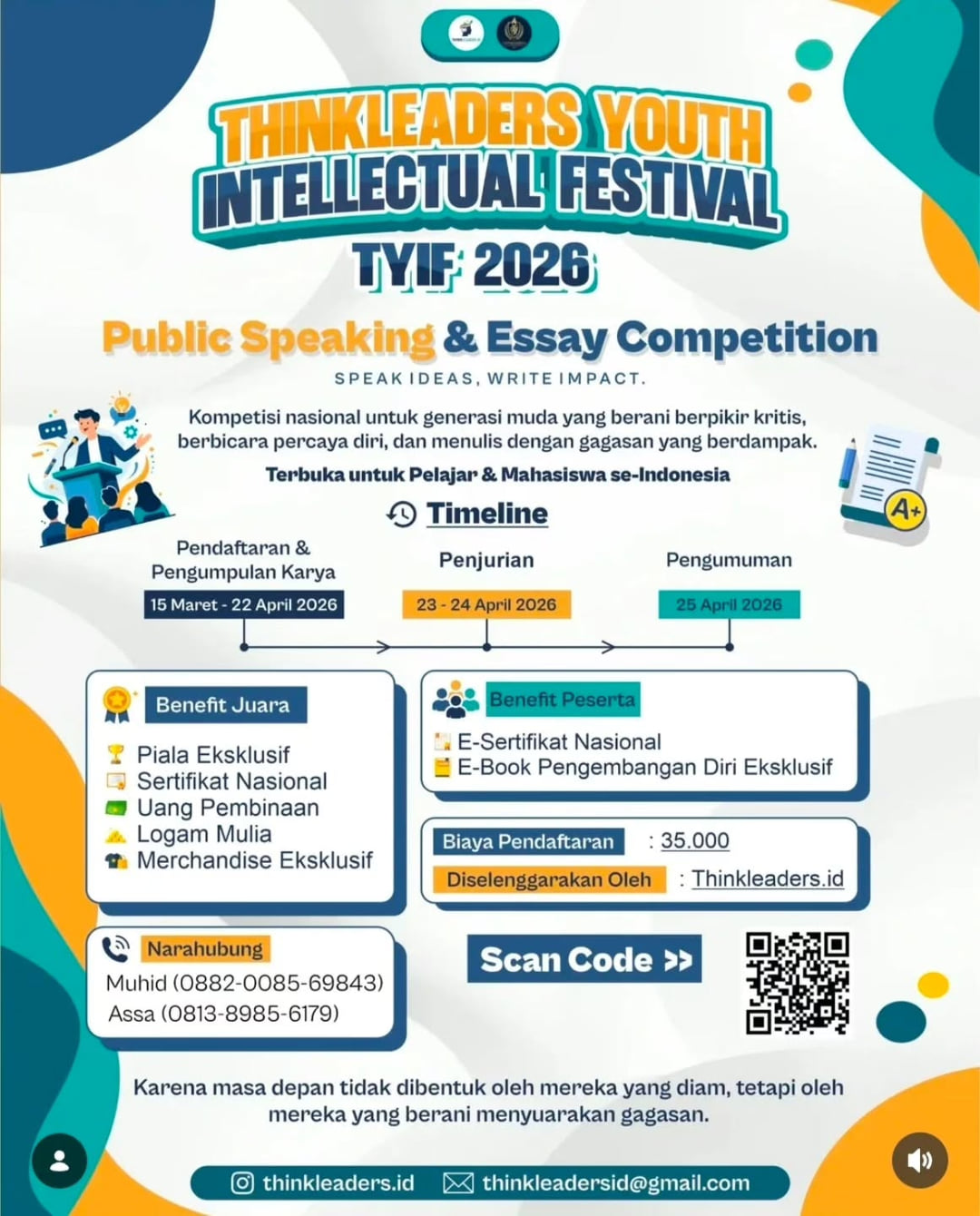 THINKLEADERS YOUTH INTELLECTUAL FESTIVAL 2026 (TYIF 2026) - Poster 2